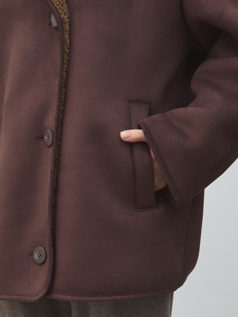 Женская дубленка  MAISON DAVID, Артикул FREDE_SDF_WS, шоколадный | 4986934. Ракурс 3