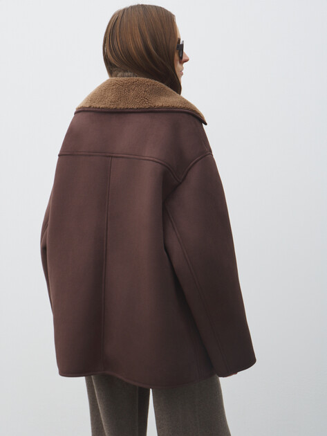 Женская дубленка  MAISON DAVID, Артикул FREDE_SDF_WS, шоколадный | 4986934. Ракурс 4
