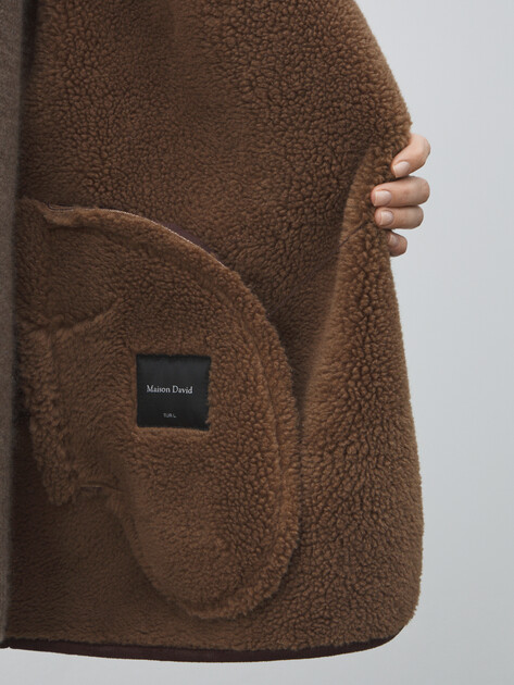Женская дубленка  MAISON DAVID, Артикул FREDE_SDF_WS, шоколадный | 4986934. Ракурс 6