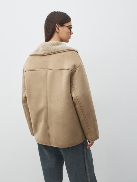 Женская дубленка  MAISON DAVID, Артикул FREDE_SDF_WS, серо-бежевый | 4986946. Ракурс 4