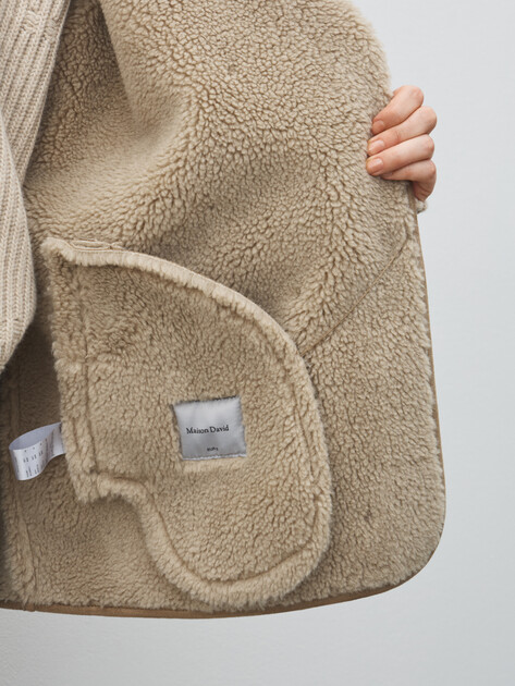 Женская дубленка  MAISON DAVID, Артикул FREDE_SDF_WS, серо-бежевый | 4986946. Ракурс 6