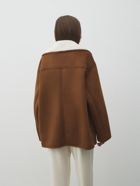 Женская дубленка  MAISON DAVID, Артикул FREDE_SDF_WS, светло-коричневый | 4986992. Ракурс 4