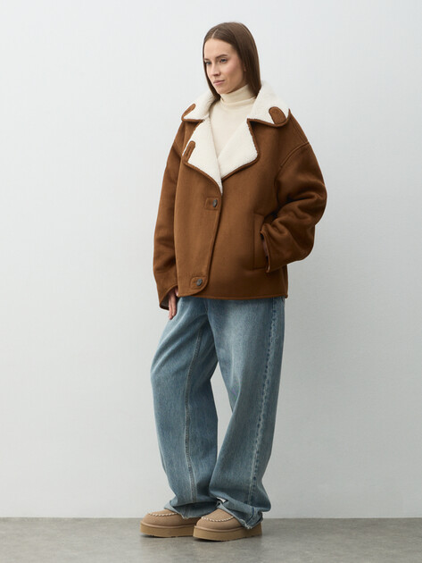 Женская дубленка  MAISON DAVID, Артикул MATILDA_SDF_WS, светло-коричневый | 4988150. Ракурс 2