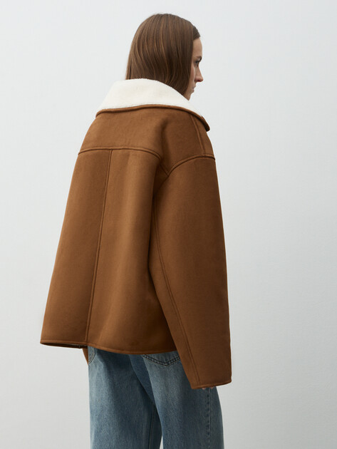 Женская дубленка  MAISON DAVID, Артикул MATILDA_SDF_WS, светло-коричневый | 4988150. Ракурс 4