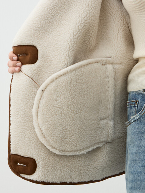 Женская дубленка  MAISON DAVID, Артикул MATILDA_SDF_WS, светло-коричневый | 4988150. Ракурс 6