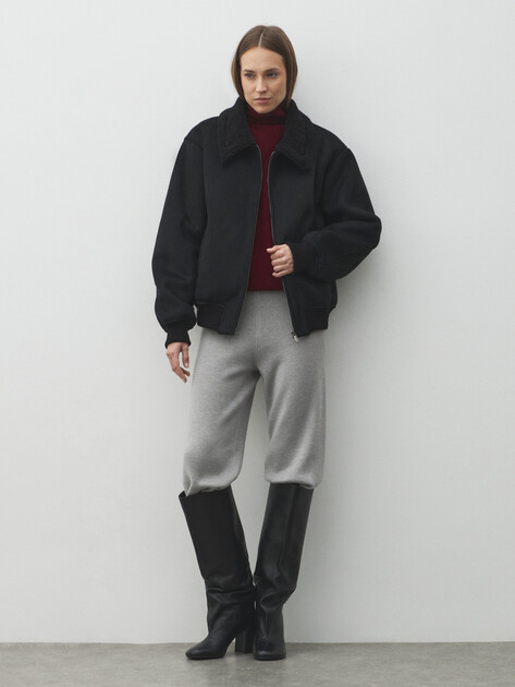 Женская дубленка  MAISON DAVID, Артикул SUZANNE_SDF_WS, черный | 4988845. Ракурс 2