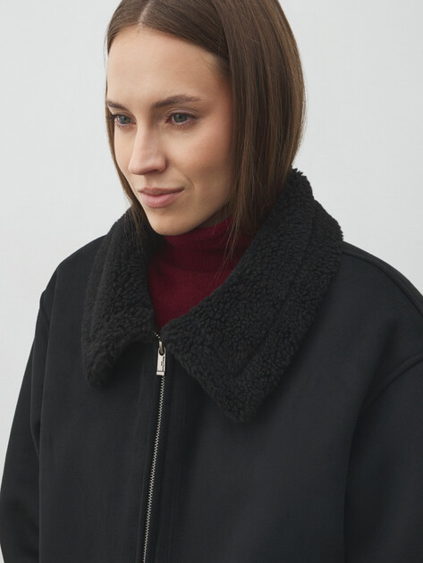 Женская дубленка  MAISON DAVID, Артикул SUZANNE_SDF_WS, черный | 4988845. Ракурс 3