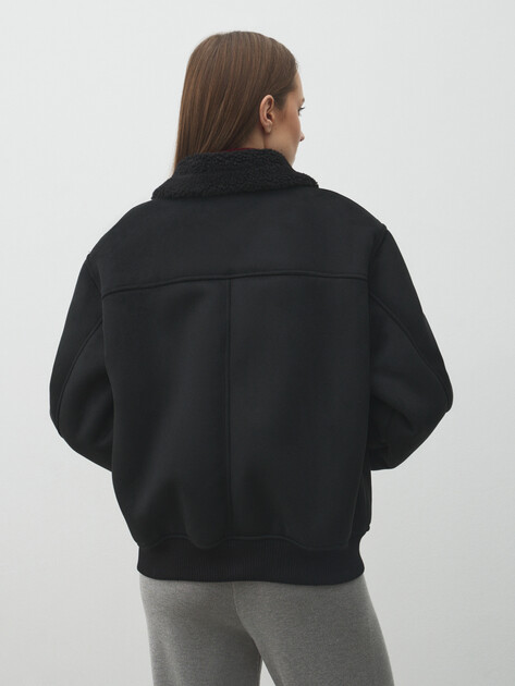 Женская дубленка  MAISON DAVID, Артикул SUZANNE_SDF_WS, черный | 4988845. Ракурс 4