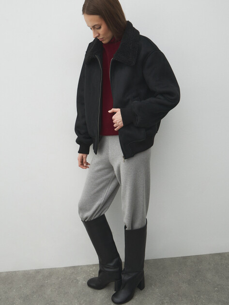 Женская дубленка  MAISON DAVID, Артикул SUZANNE_SDF_WS, черный | 4988845. Ракурс 5