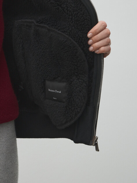 Женская дубленка  MAISON DAVID, Артикул SUZANNE_SDF_WS, черный | 4988845. Ракурс 6