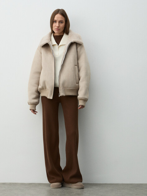 Женская дубленка  MAISON DAVID, Артикул SUZANNE_SDF_WS, пыльно-бежевый | 4988853. Ракурс 2