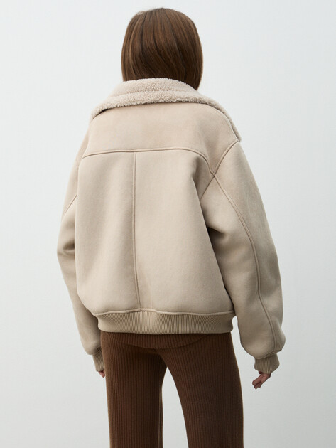 Женская дубленка  MAISON DAVID, Артикул SUZANNE_SDF_WS, пыльно-бежевый | 4988853. Ракурс 4