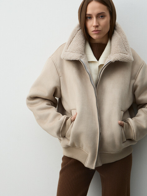 Женская дубленка  MAISON DAVID, Артикул SUZANNE_SDF_WS, пыльно-бежевый | 4988853. Ракурс 5