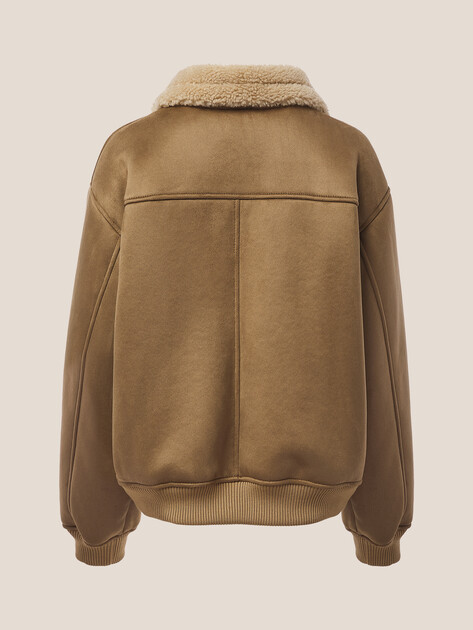 Женская дубленка  MAISON DAVID, Артикул SUZANNE_SDF_WS, серовато-коричневый | 4988873. Ракурс 8