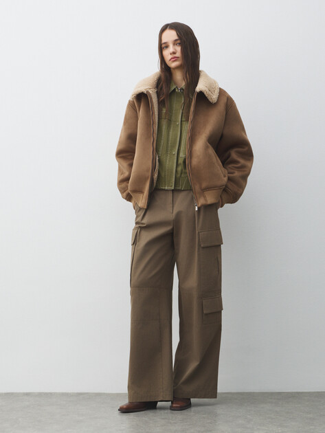 Женская дубленка  MAISON DAVID, Артикул SUZANNE_SDF_WS, серовато-коричневый | 4988873. Ракурс 2