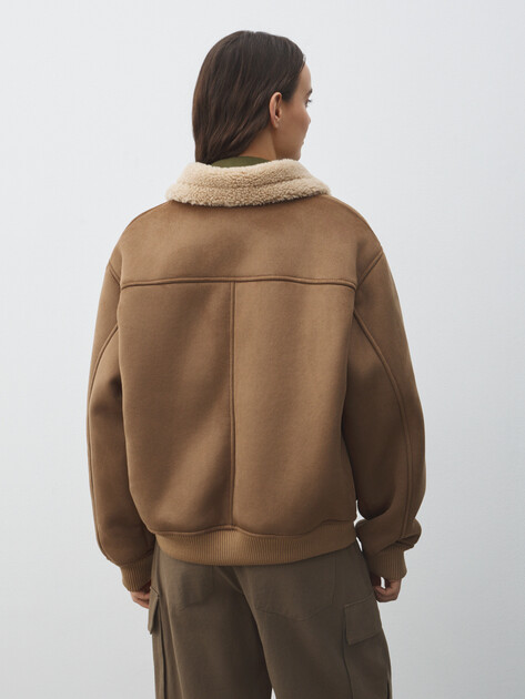 Женская дубленка  MAISON DAVID, Артикул SUZANNE_SDF_WS, серовато-коричневый | 4988873. Ракурс 4