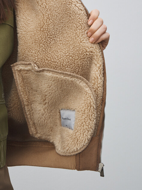 Женская дубленка  MAISON DAVID, Артикул SUZANNE_SDF_WS, серовато-коричневый | 4988873. Ракурс 6