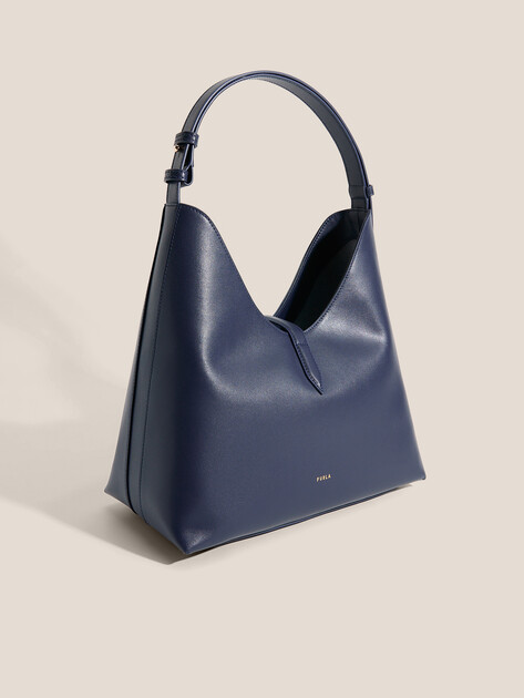 Женская сумка  FURLA, Артикул FURLA GOCCIA M HOBO, темно-синий | 4989420. Ракурс 3