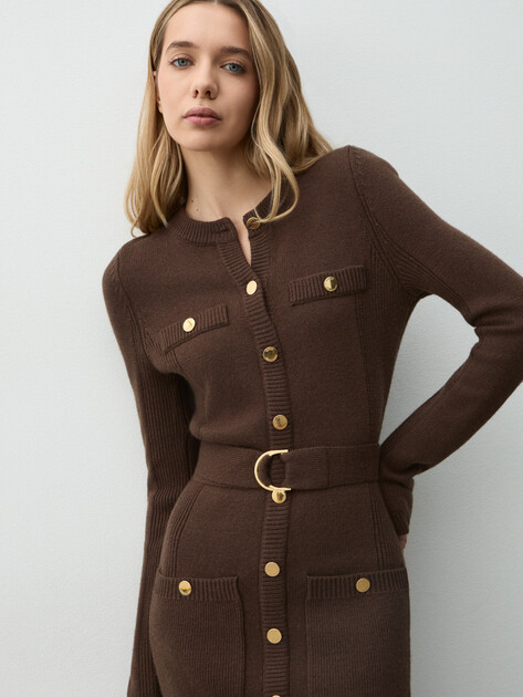 Женское платье MARCIANO BY GUESS AFRAH POCKETS DRESS SWTR, Артикул 5BGK435893Z, коричневый | 4991896. Ракурс 5
