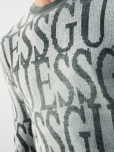 Мужской джемпер GUESS JOSHAWA AO LOGO DEGRADE SWTR, Артикул M5BR24Z0500, серый | 4992456. Ракурс 3