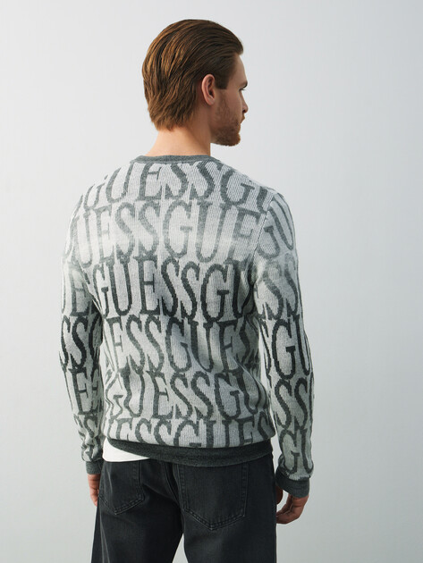 Мужской джемпер GUESS JOSHAWA AO LOGO DEGRADE SWTR, Артикул M5BR24Z0500, серый | 4992456. Ракурс 4