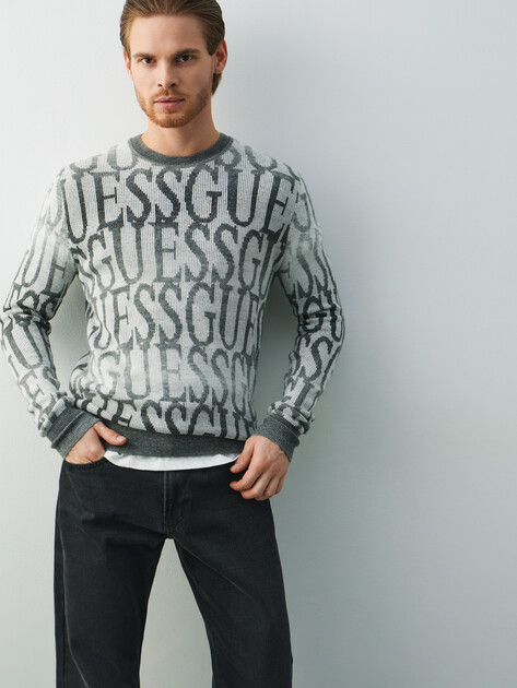 Мужской джемпер GUESS JOSHAWA AO LOGO DEGRADE SWTR, Артикул M5BR24Z0500, серый | 4992456. Ракурс 5