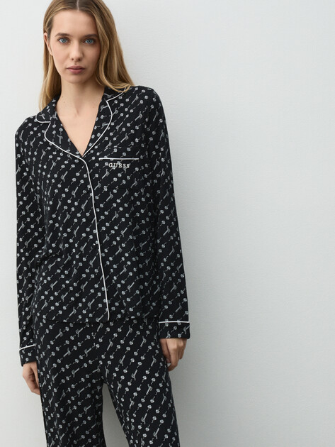 Женская пижама GUESS SASHA PJ SET, Артикул O5RX08KCIN2, черный | 4992941. Ракурс 2