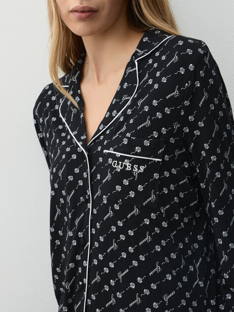 Женская пижама GUESS SASHA PJ SET, Артикул O5RX08KCIN2, черный | 4992941. Ракурс 3