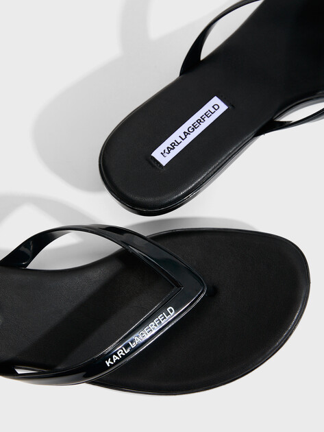 Женские мюли KARL LAGERFELD JELLY HEEL Cinderella Thong, Артикул KL83006, черный | 4993120. Ракурс 3
