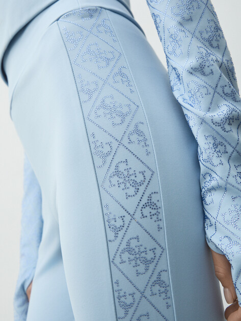 Женские легинсы GUESS DEBBY LEGGINGS, Артикул W5BB72K7182, голубой | 4993128. Ракурс 3