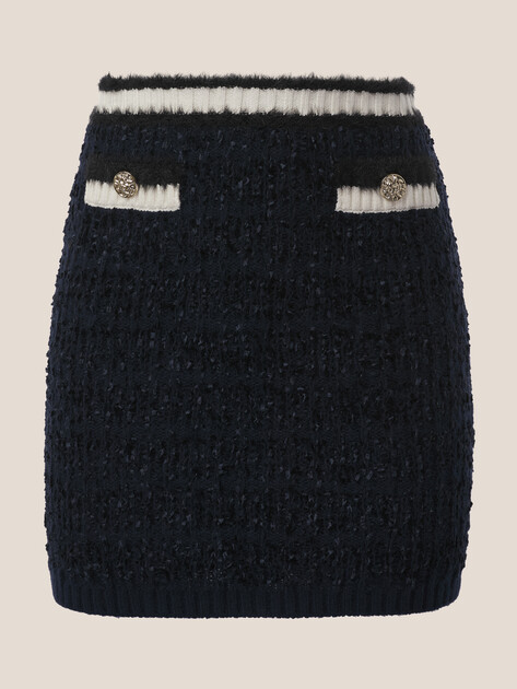 Юбка мини GUESS AOMORI TAPE YARN SKIRT, Артикул W5BD1XZ4090, темно-синий | 4993505. Ракурс 6