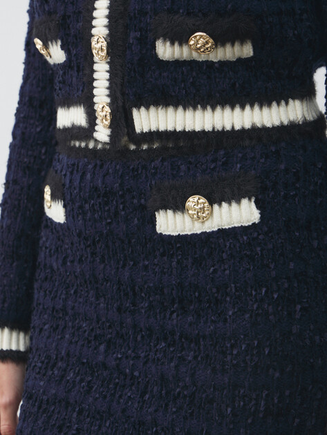 Юбка мини GUESS AOMORI TAPE YARN SKIRT, Артикул W5BD1XZ4090, темно-синий | 4993505. Ракурс 3