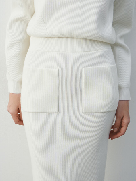 Юбка  миди GUESS HARLEY LONGUETTE SKIRT SWTR, Артикул W5BD94Z0572, белый | 4993511. Ракурс 3