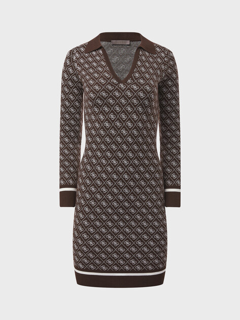 Женское платье GUESS LS POLO AUBREY 4G SWTR DRESS, Артикул W5BK25Z3JD2, коричневый | 4993960. Ракурс 6 Женское платье GUESS LS POLO AUBREY 4G SWTR DRESS, Артикул W5BK25Z3JD2, коричневый | 4993960. Ракурс 6