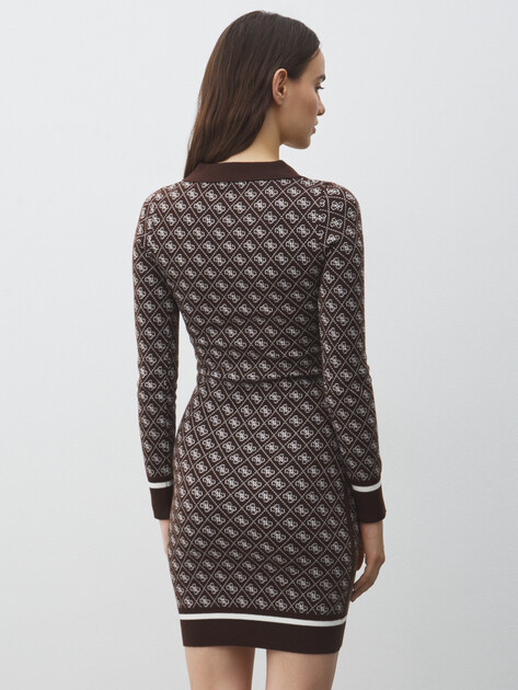 Женское платье GUESS LS POLO AUBREY 4G SWTR DRESS, Артикул W5BK25Z3JD2, коричневый | 4993960. Ракурс 4 Женское платье GUESS LS POLO AUBREY 4G SWTR DRESS, Артикул W5BK25Z3JD2, коричневый | 4993960. Ракурс 4