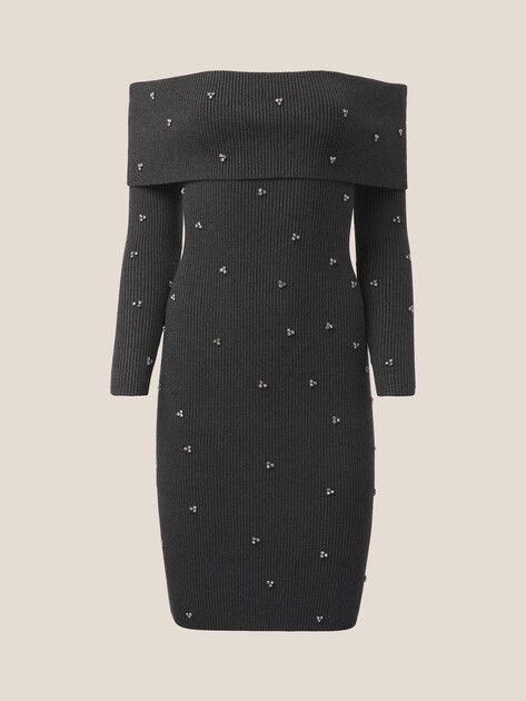 Женское платье GUESS LS OFF SHOULDER ALISHA RIB DRS, Артикул W5BK64Z2YJ2, серый | 4993972. Ракурс 6