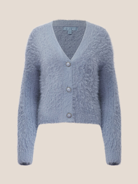Женский кардиган GUESS LS VN KINAKO FUZZY CARDIGAN, Артикул W5BR0DZ3BH0, голубой | 4994002. Ракурс 6