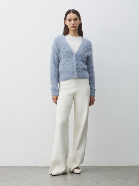 Женский кардиган GUESS LS VN KINAKO FUZZY CARDIGAN, Артикул W5BR0DZ3BH0, голубой | 4994002. Ракурс 2