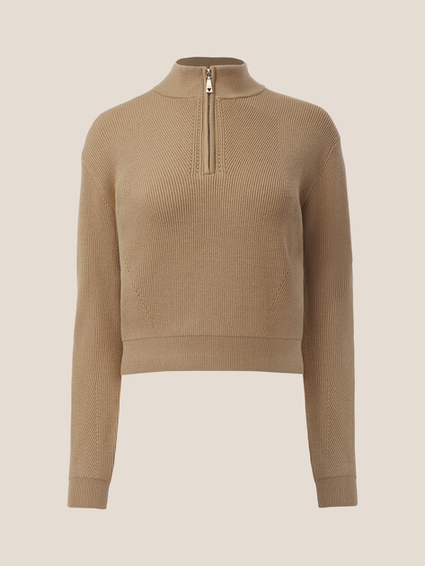 Женский джемпер GUESS LS HALF ZIP HARLEY SWTR, Артикул W5BR29Z0572, коричневый | 4994148. Ракурс 6