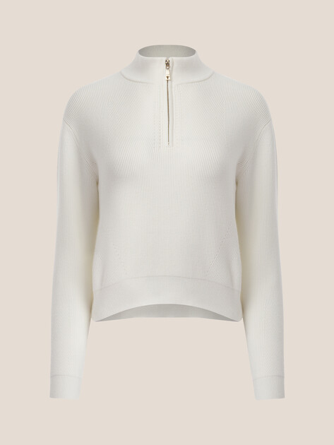 Женский джемпер GUESS LS HALF ZIP HARLEY SWTR, Артикул W5BR29Z0572, белый | 4994183. Ракурс 6