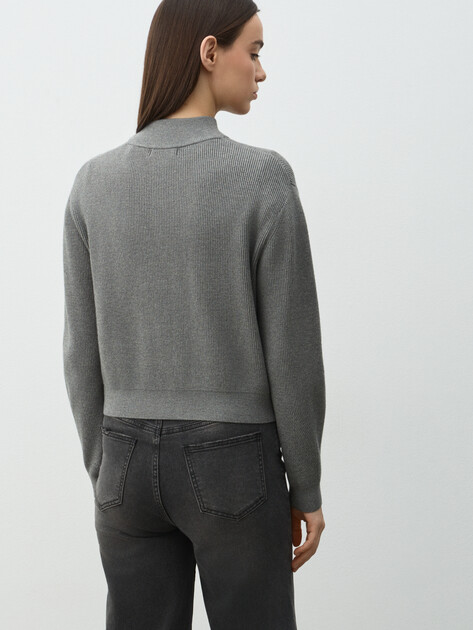 Женский джемпер GUESS LS HALF ZIP HARLEY SWTR, Артикул W5BR29Z0572, серый | 4994188. Ракурс 4