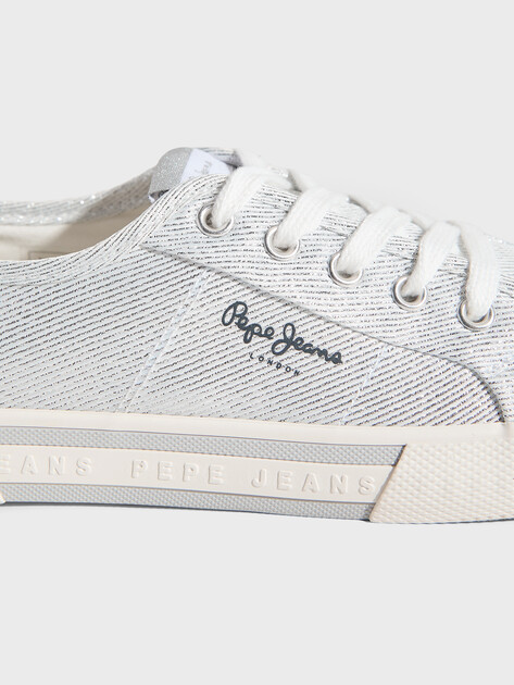 Женские кеды PEPE JEANS BRADY PARTY W, Артикул PLS31439, серебряный | 4995880. Ракурс 3 Женские кеды PEPE JEANS BRADY PARTY W, Артикул PLS31439, серебряный | 4995880. Ракурс 3