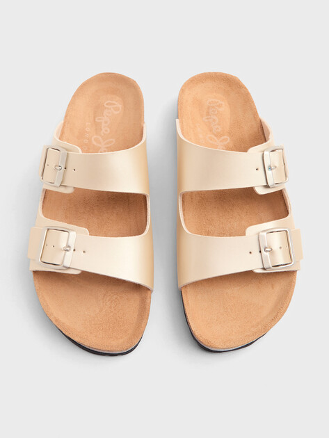 Женские шлепанцы PEPE JEANS OBAN CLASSIC W, Артикул PLS90621, золотой | 4995998. Ракурс 4