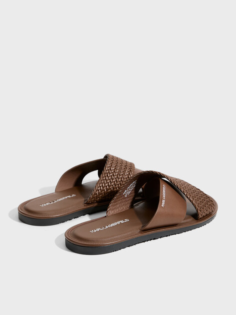 Мужские шлепанцы KARL LAGERFELD KASTOR IV Kross Strap Sandal, Артикул KL70214C, коричневый | 4996462. Ракурс 5