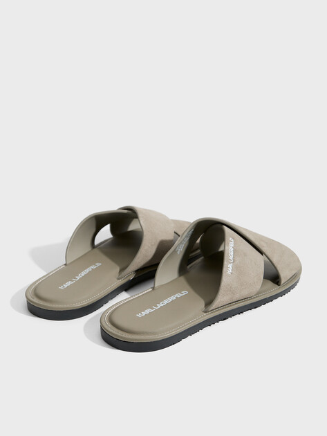 Мужские шлепанцы KARL LAGERFELD KASTOR IV Kross Strap Sandal, Артикул KL70213C, светлый хаки | 4996472. Ракурс 5