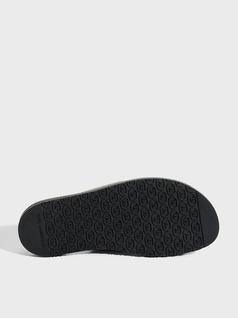 Мужские шлепанцы KARL LAGERFELD KASTOR IV Kross Strap Sandal, Артикул KL70213C, светлый хаки | 4996472. Ракурс 6