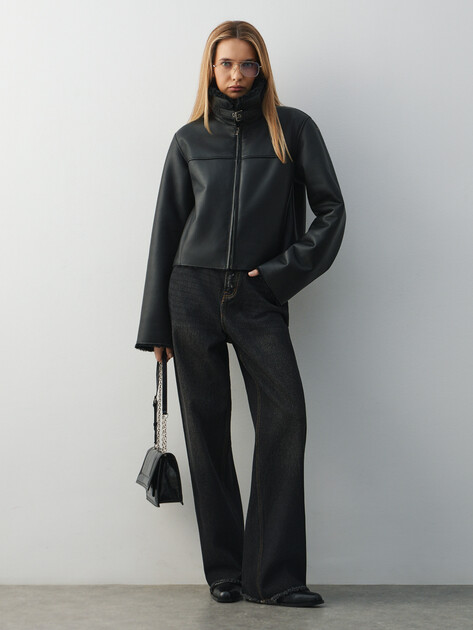 Женская дубленка  MAISON DAVID, Артикул NEVA_DF, черный | 4997076. Ракурс 2