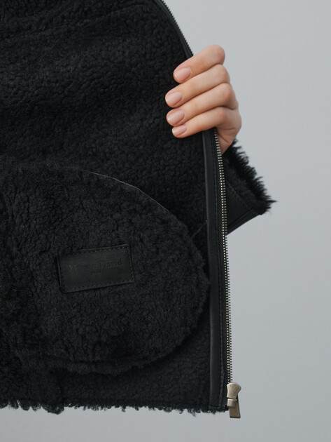 Женская дубленка  MAISON DAVID, Артикул NEVA_DF, черный | 4997076. Ракурс 6