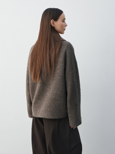 Женское полупальто MAISON DAVID, Артикул LILOU_14306, серо-коричневый | 4997684. Ракурс 4