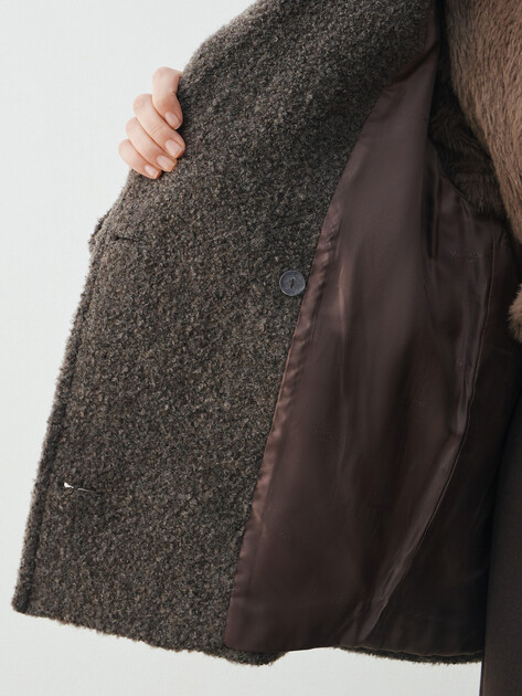 Женское полупальто MAISON DAVID, Артикул LILOU_14306, серо-коричневый | 4997684. Ракурс 6